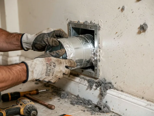 Professional dryer vent repair and installation by Manchester Dryer Vent Cleaning in Manchester